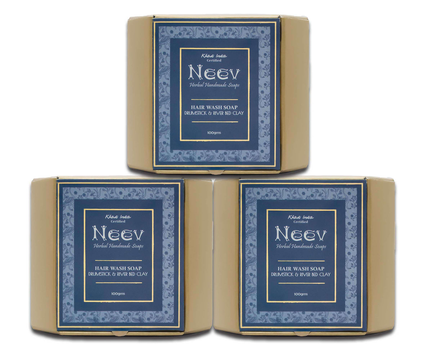 HAIR WASH SOAP BAR DRUMSTICK AND RIVER BED CLAY - SET OF 3