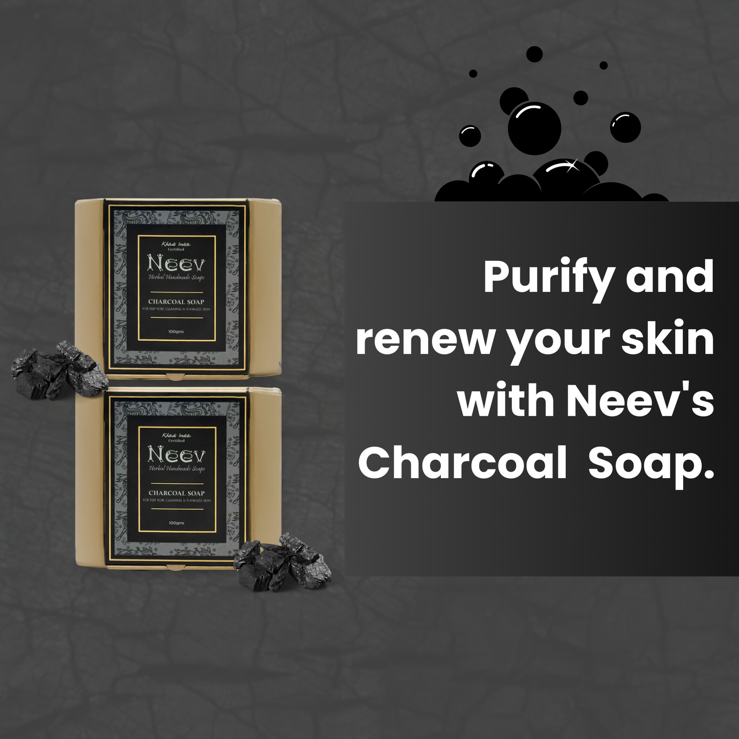 Neev Charcoal Soap - Set of 3