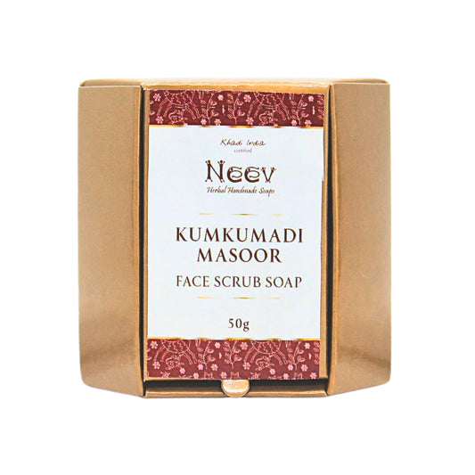 Kumkumadi Masoor Face Scrub Soap– Brightens and Smoothens Skin for a Radiant Glow