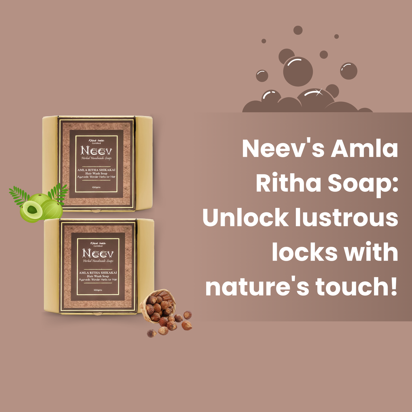 Amla Ritha Shikakai  Hair wash Soap  Ayurvedic Wonder Herbs for Hair