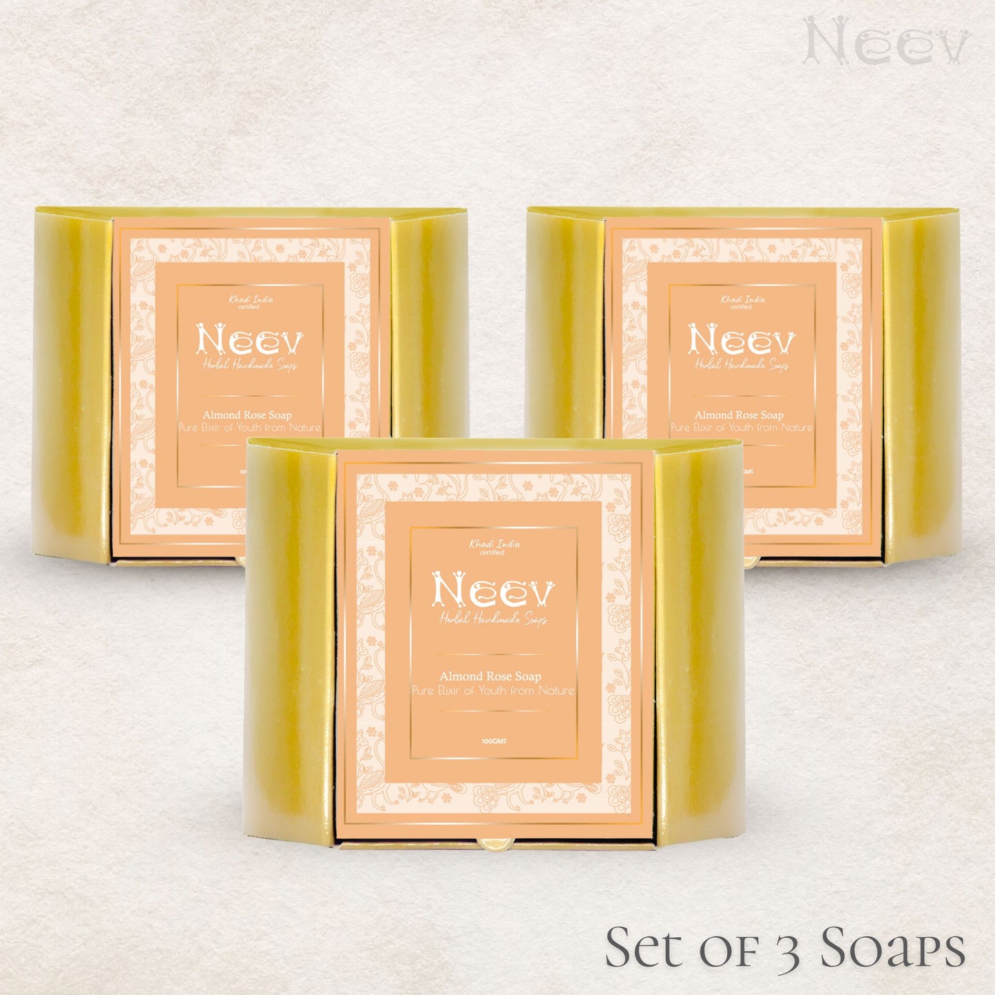 ALMOND ROSE SOAP - SET OF 3
