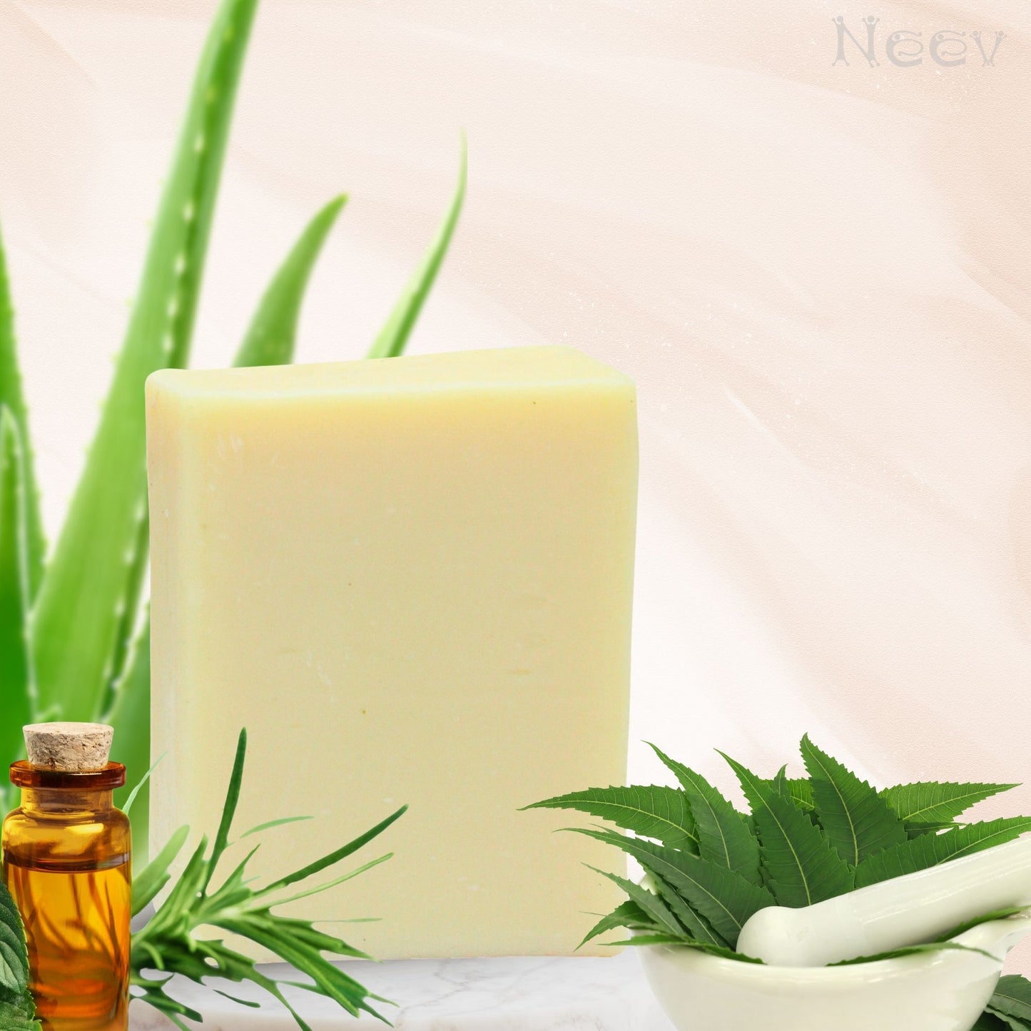 ALOE NEEM TEA TREE SOAP WITH HEALING AND SOOTHING OIL - SET OF 3