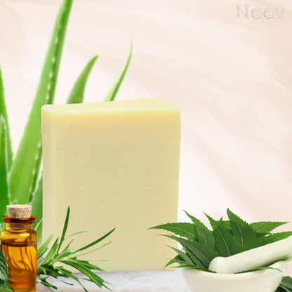ALOE NEEM TEA TREE SOAP WITH HEALING AND SOOTHING OIL - SET OF 3