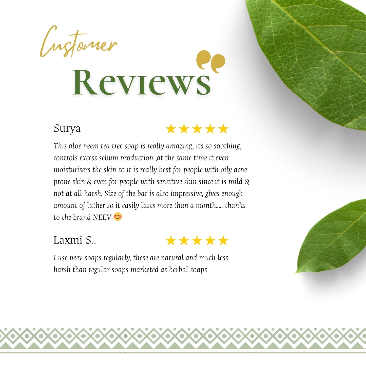 ALOE NEEM TEA TREE SOAP WITH HEALING AND SOOTHING OIL - SET OF 3