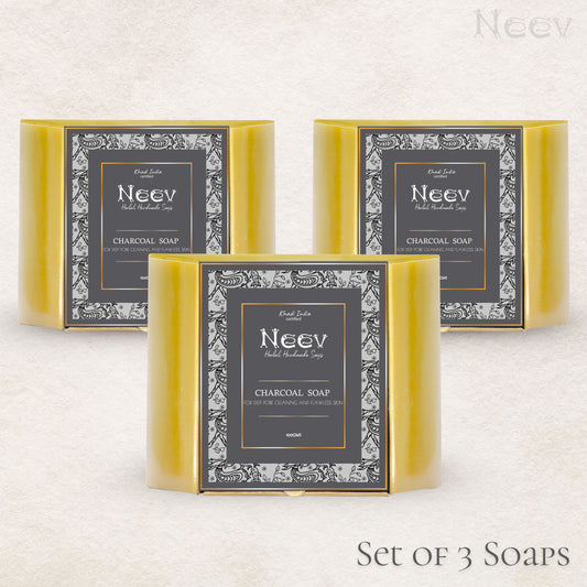 NEEV CHARCOAL SOAP - SET OF 3