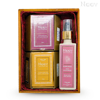 NEEV ROSE AYURVEDIC SKINCARE GIFT BOX | NATURAL GIFT SET FOR GLOWING SKIN