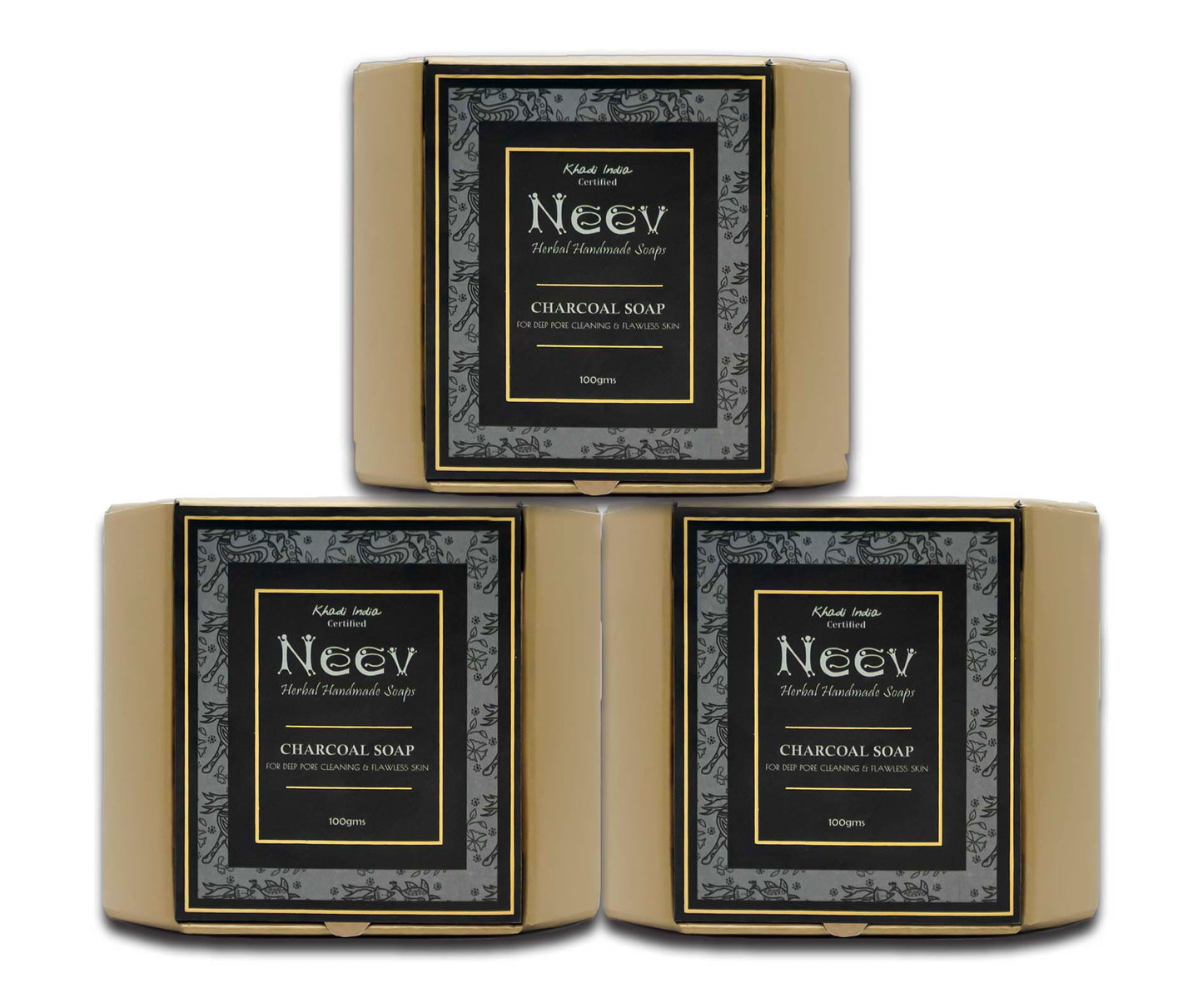 Neev Charcoal Soap - Set of 3